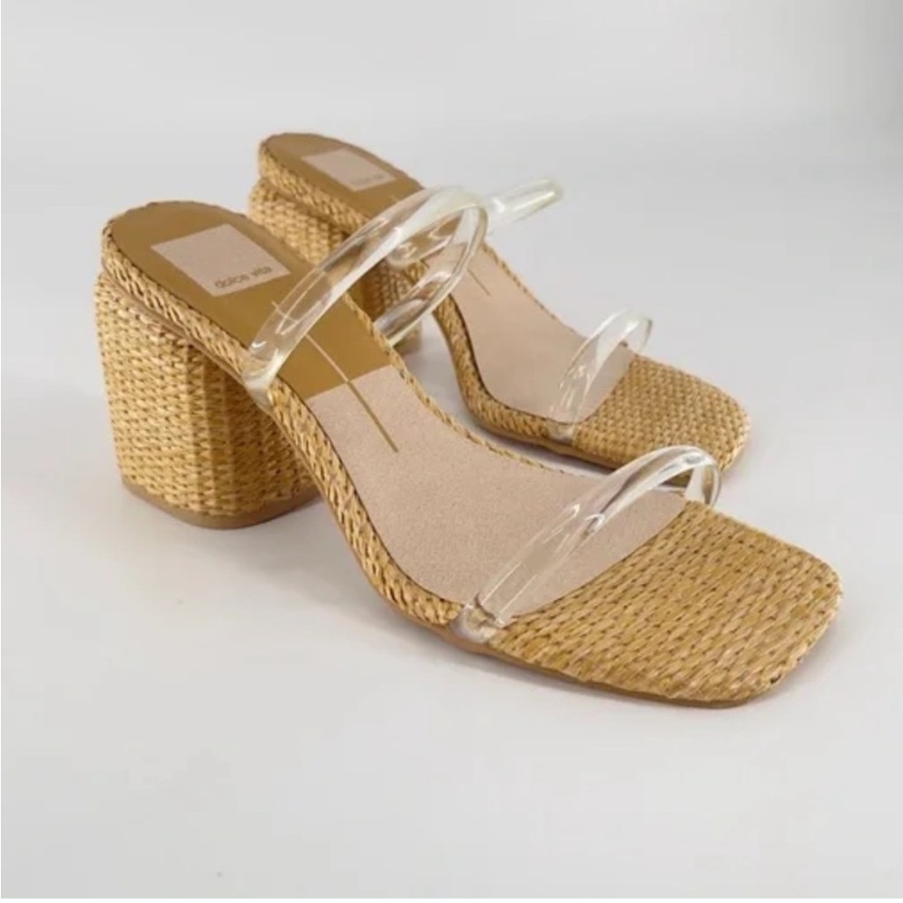 Rattan Chunky Heeled Sandals